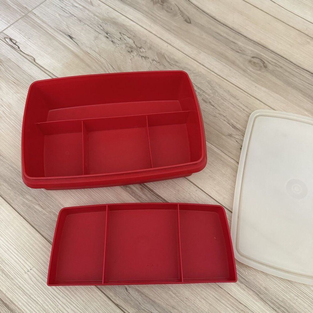 Vintage Red Tupperware Tuppercraft Storage Container 767-13 Made in the USA